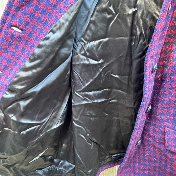Vintage Pendleton 100% Virgin Wool Made in USA Houndstooth Pea Coat - Picture 9 of 10